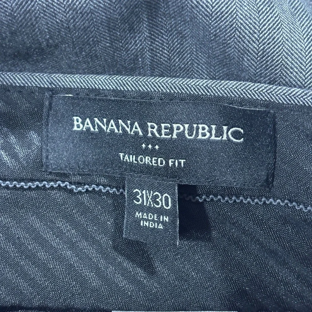 Banana Republic Dress Pants Mens 31x30 Dark Gray Tailored‎ Wedding Preppy
